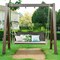Costway 2-Person Patio Rattan Hanging Swing Chair Porch Loveseat Cushion Off